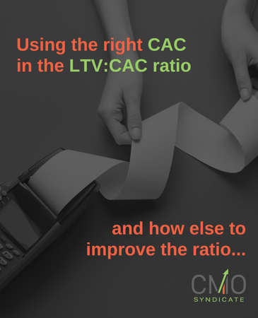 Image with formula for calculating LTV/CAC ratio