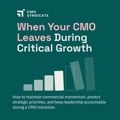 Interim CMO working with executive leadership to maintain marketing strategy during a CMO transition.